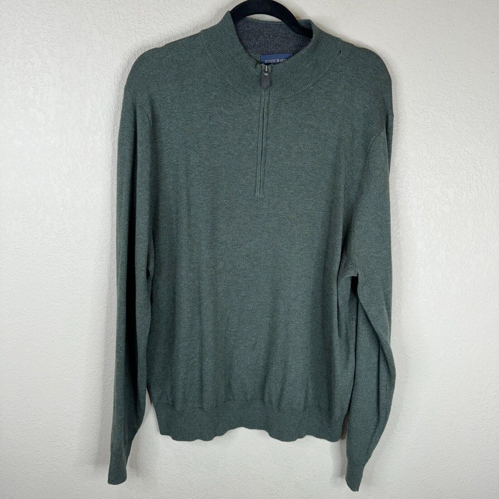 Scott‎ Barber Men's Merino Wool 1/4 Zip Pullover Sweater Long Sleeve Size XL